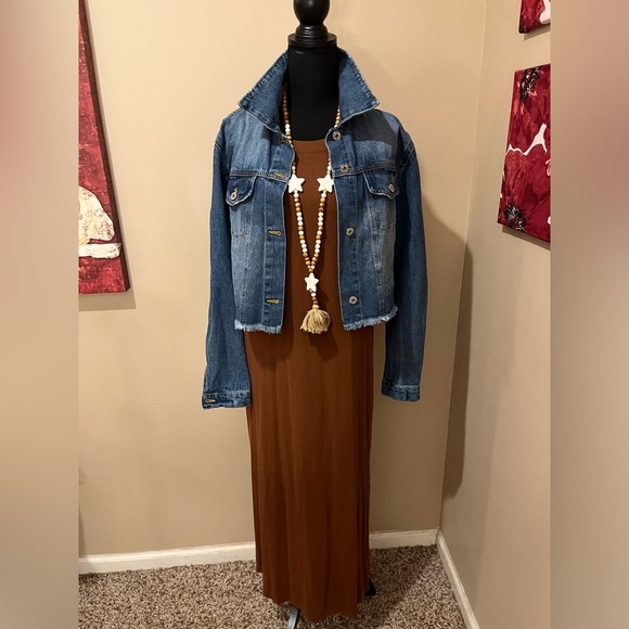 J.JILL WEAREVER MAXI TANK DRESS IN CINNAMON, size Small (no belt) - Picture 7 of 9